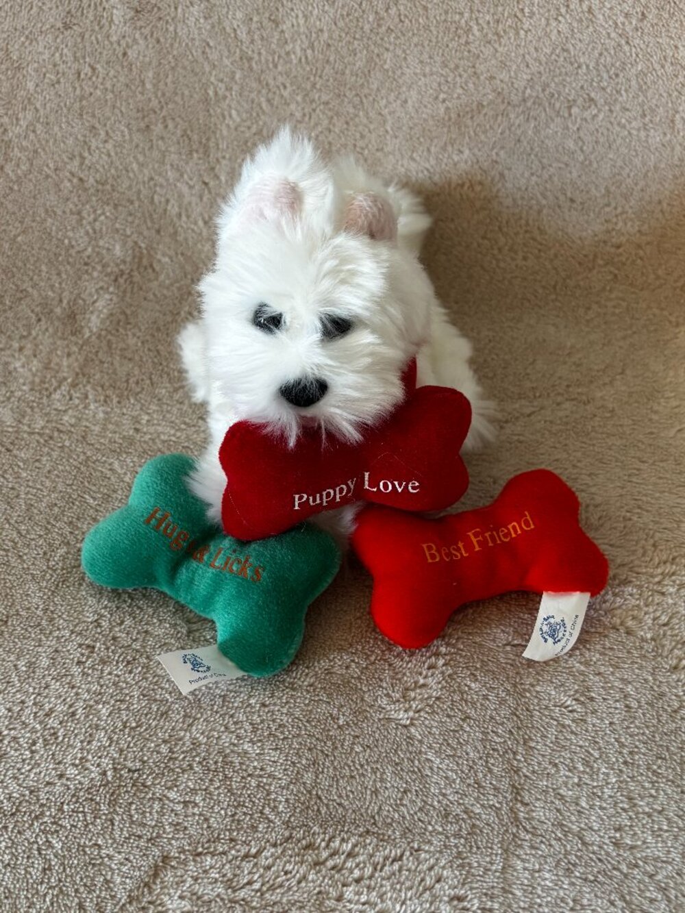 West Highland Terrier BUILD-A-Bear Toy with 3 Magnetized Message Bones